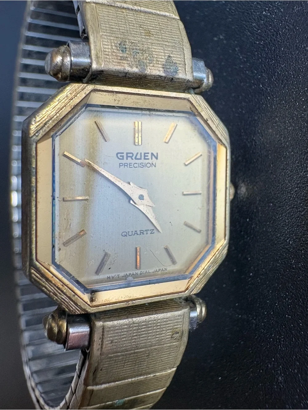 Gruen Precision Women’s Vintage Gold-Tone Octagonal Quartz Watch
